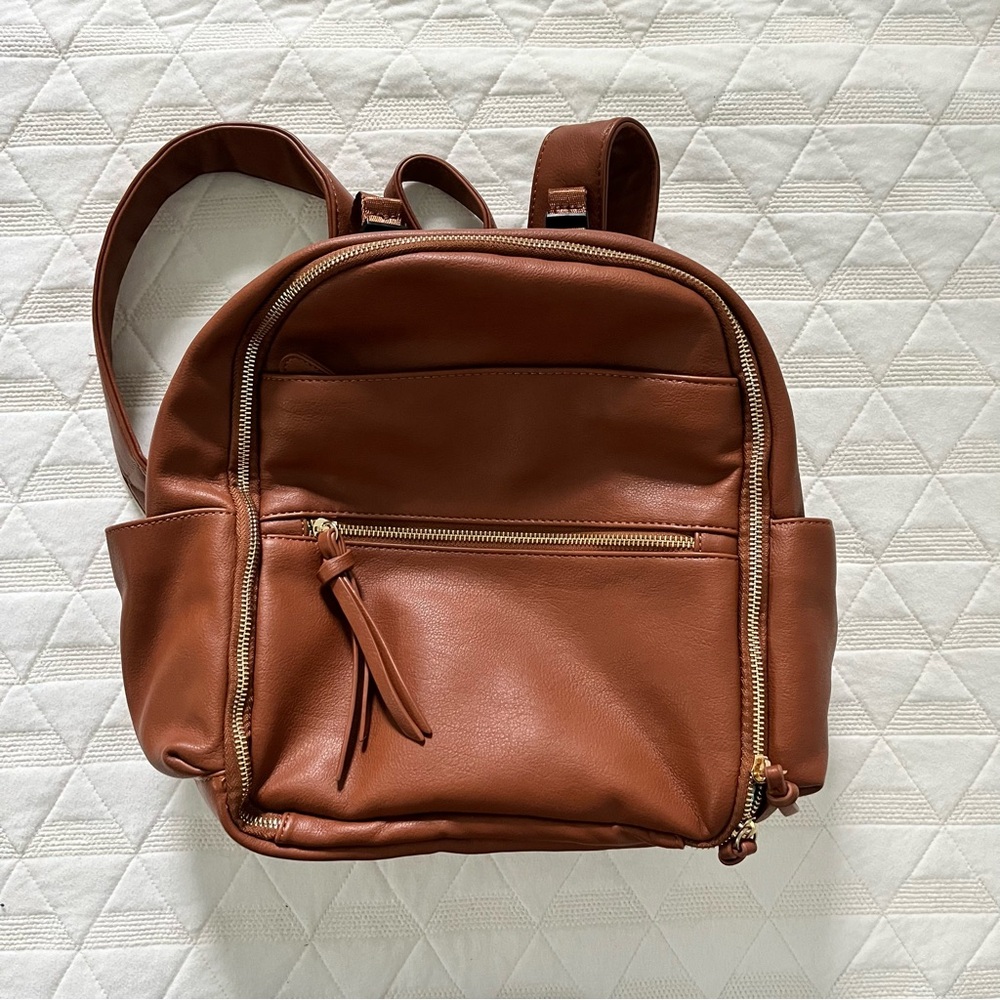Mini Faux Leather Diaper Bag